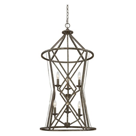 Millennium Antique Silver Traditional 6 Light Pendant 2296-AS